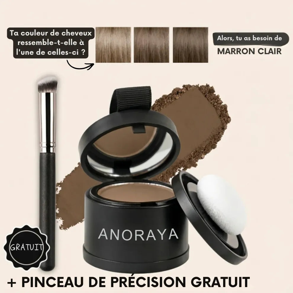 Anoraya™ – Couverture instantanée des racines et des cheveux gris