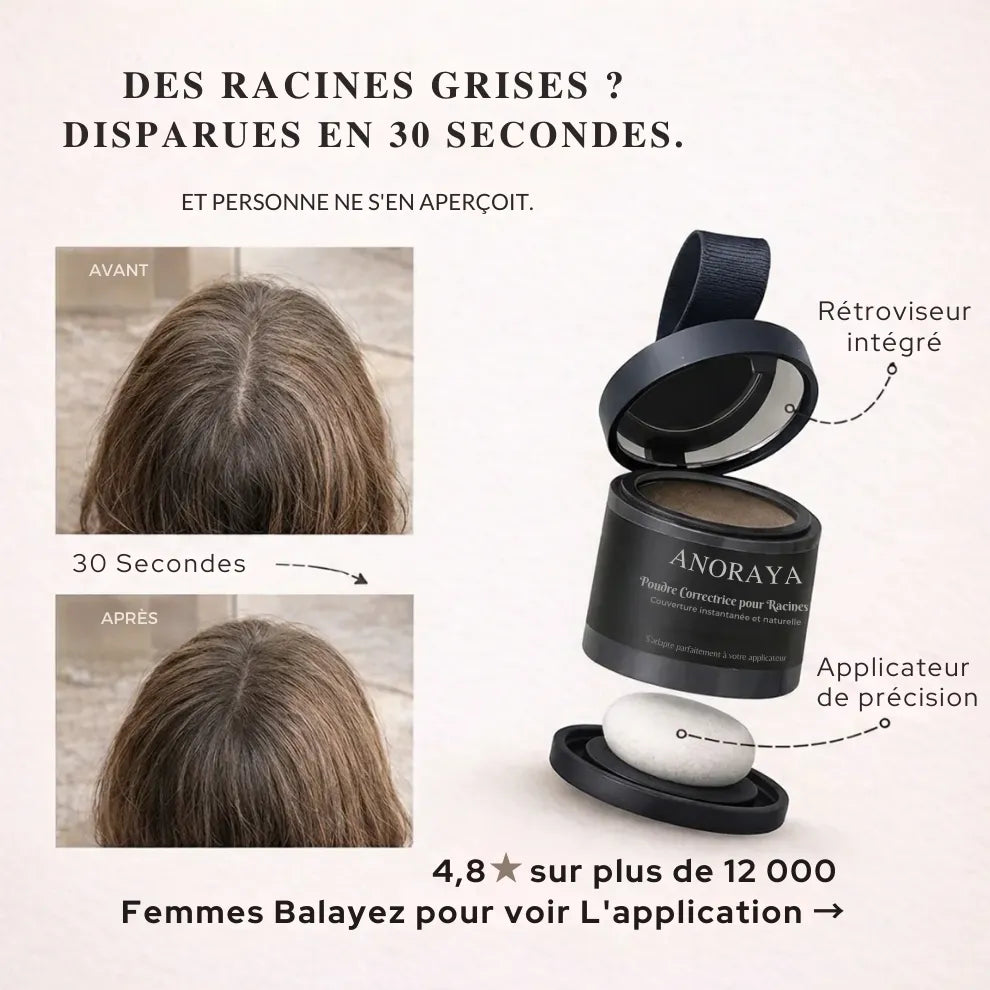 Anoraya™ – Couverture instantanée des racines et des cheveux gris