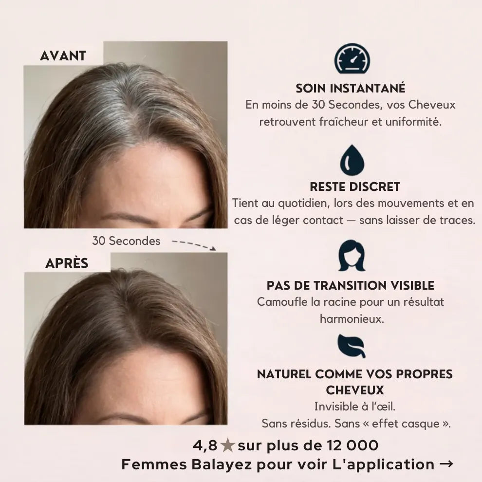 Anoraya™ – Couverture instantanée des racines et des cheveux gris