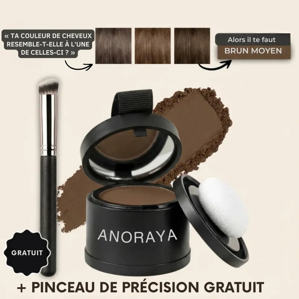 Anoraya™ – Couverture instantanée des racines et des cheveux gris
